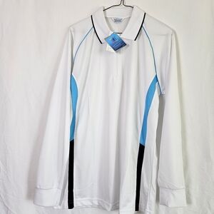 New Tworoy Long Sleeve Breathable Golf Collared Shirt XXL